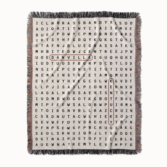 Danville, Kentucky Woven Blanket - Word Search Studio by Designed With Meaning