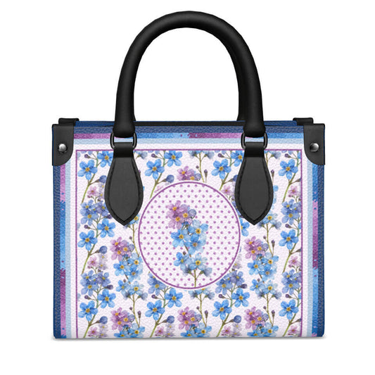 Forget-Me-Not Flower Mini Shopper, Leather Handbag, Designed With Meaning