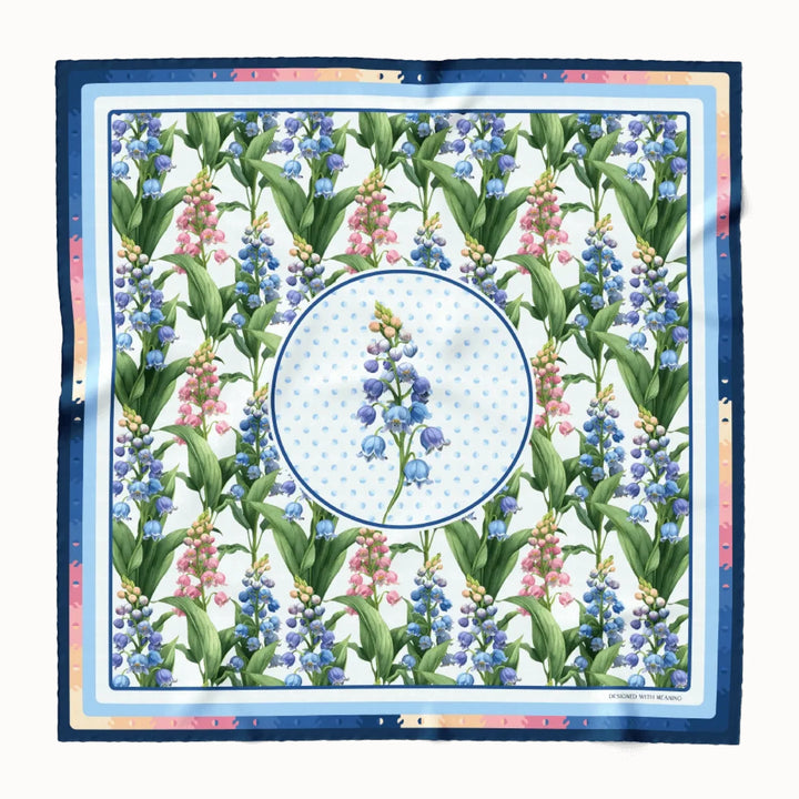 Lily of the Valley Flower Silk Scarf 90, Designed With Meaning