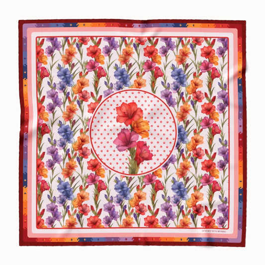 Gladiolus Flower Silk Scarf 90, Designed With Meaning