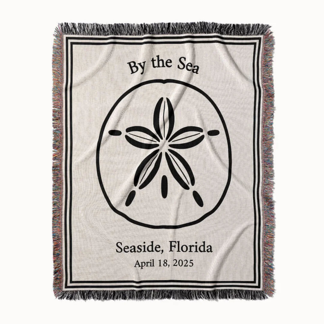 By The Sea Woven Throw Blanket, Personalized Gift, Designed With Meaning