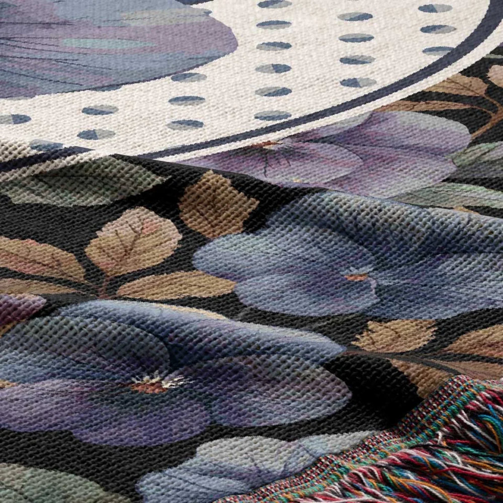 Violet Flower Woven Throw Blanket, In Bloom Collection, Designed With Meaning