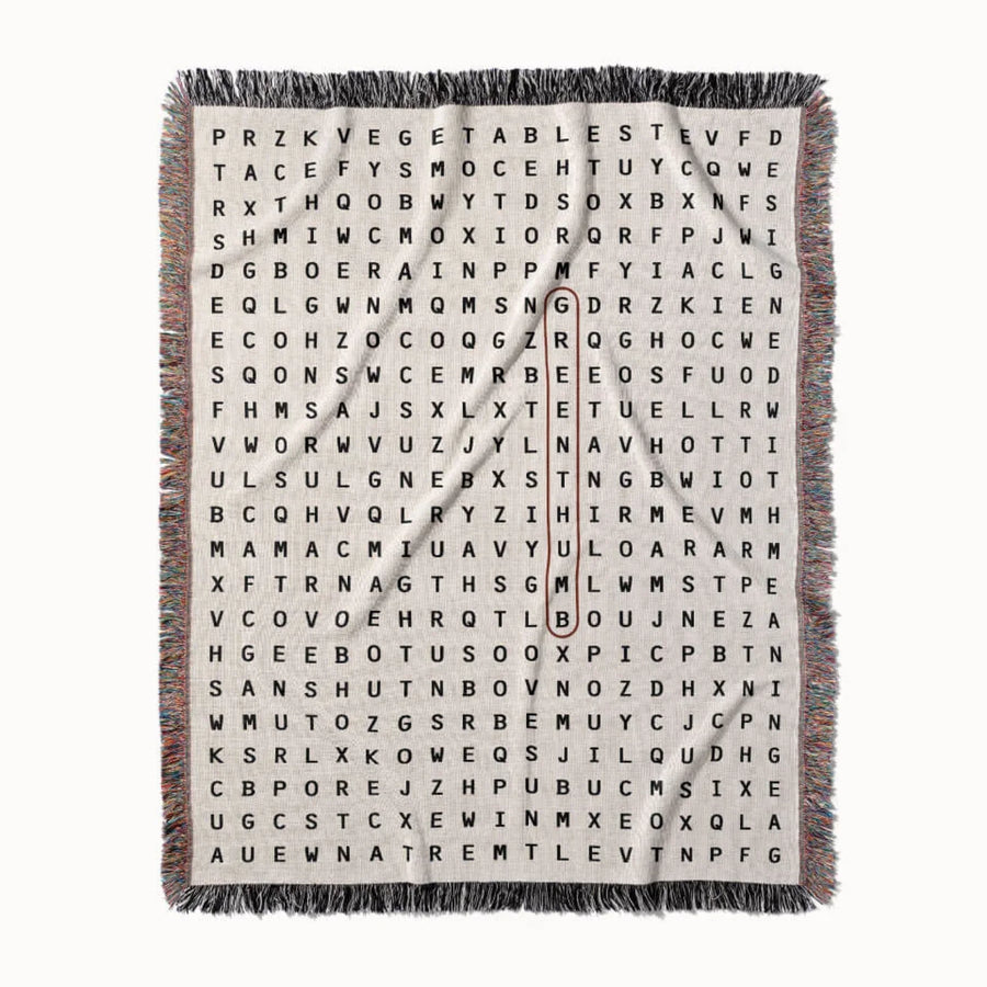 Green Thumb Word Search Studio Woven Throw Blanket, Designed With Meaning