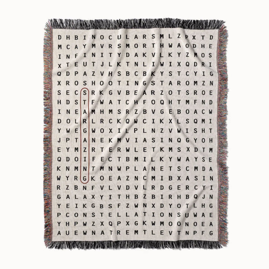 Stargazing Word Search Studio Woven Throw Blanket, Designed With Meaning