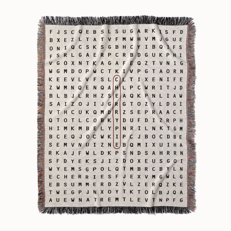 Cherry Pie Word Search Studio Woven Throw Blanket, Designed With Meaning