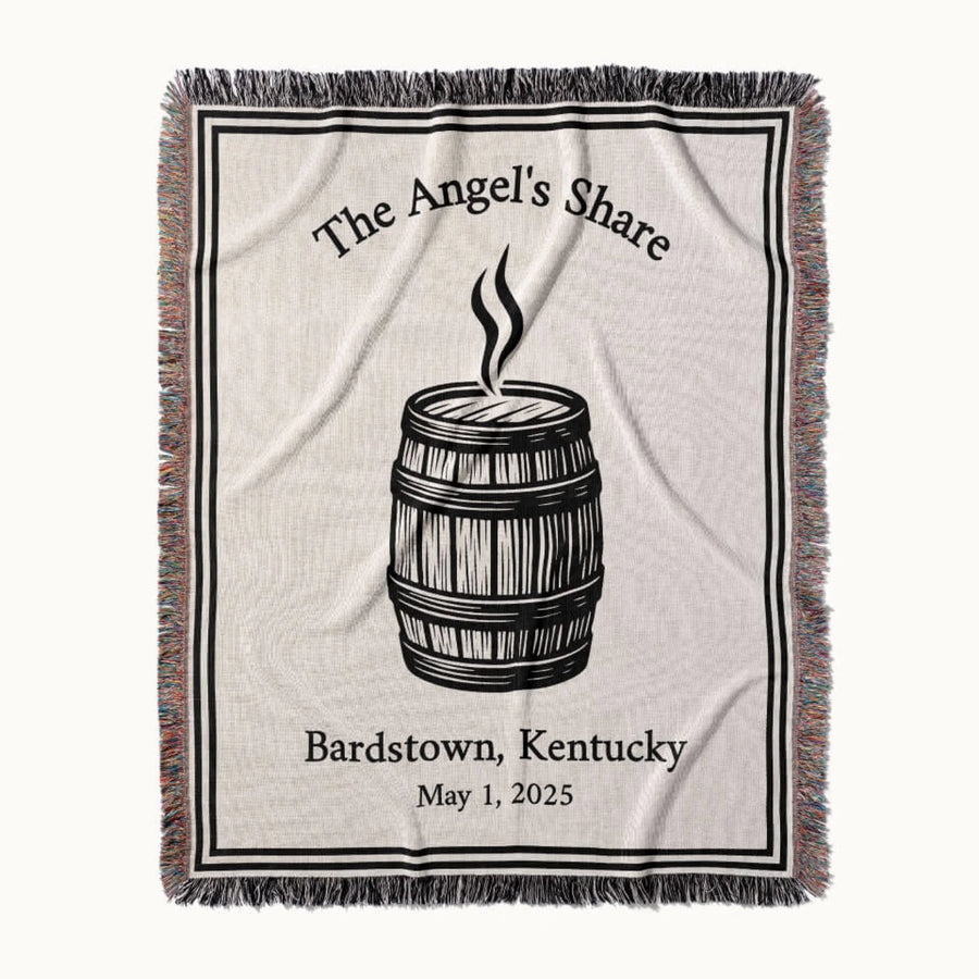Bourbon Barrel Woven Throw Blanket, Personalized Gift, Designed With Meaning
