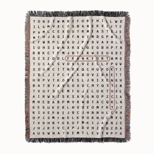 Frankfort, Kentucky Woven Blanket - Word Search Studio by Designed With Meaning