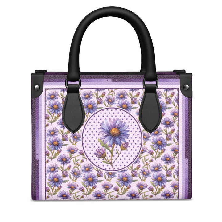 Aster Flower Mini Shopper, Leather Handbag, Designed With Meaning