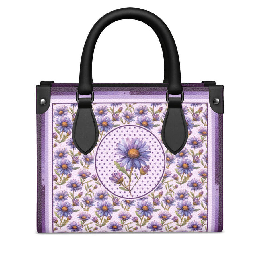 Aster Flower Mini Shopper, Leather Handbag, Designed With Meaning