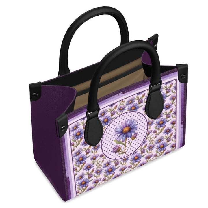 Aster Flower Mini Shopper, Leather Handbag, Designed With Meaning