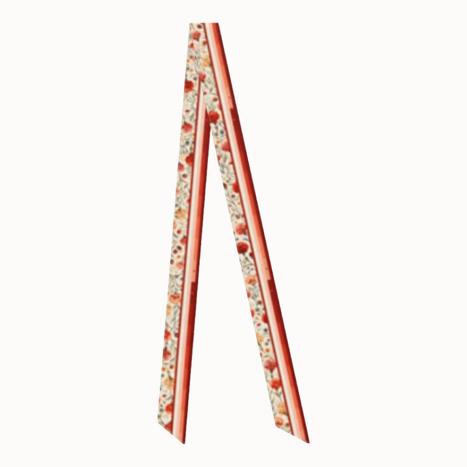 Carnation Flower Silk Ribbon Scarf, Designed With Meaning