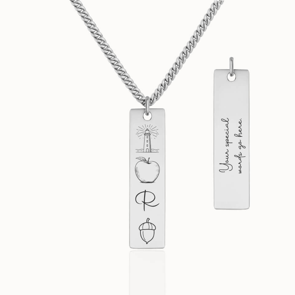 Teacher Emblem Edit Necklace, Personalized Gift for Teacher, Custom Jewelry, Designed With Meaning