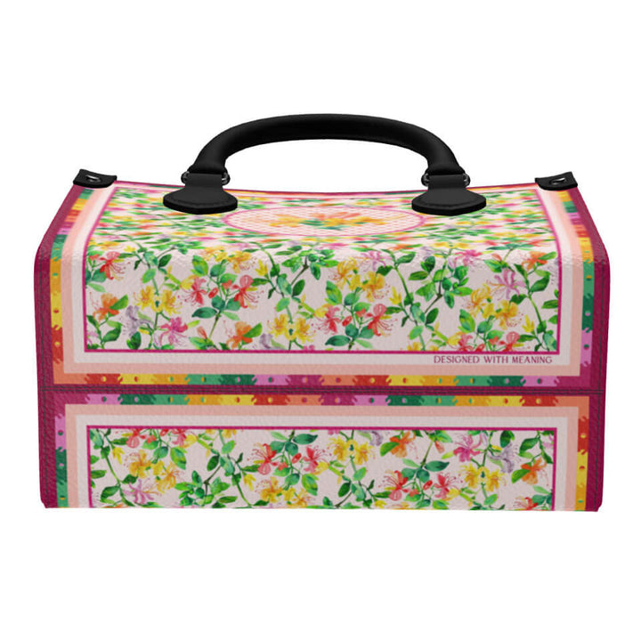 Honeysuckle Flower Mini Shopper, Leather Handbag, Designed With Meaning