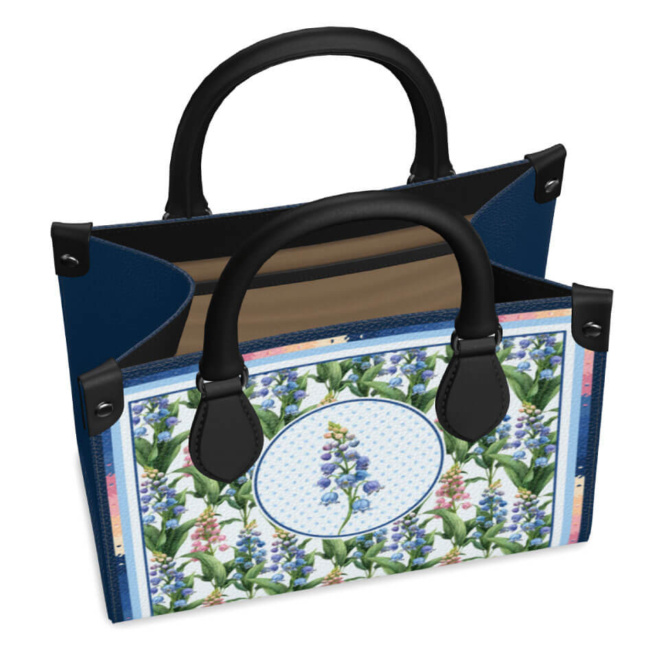 Lily of the Valley Flower Mini Shopper, Leather Handbag, Designed With Meaning