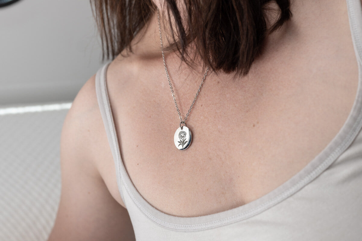 November Birth Flower Necklace, Personalized Birthday Gift for Her, Custom Peony Jewelry, Designed With Meaning